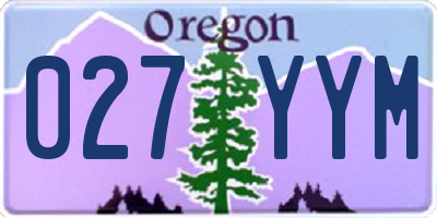 OR license plate 027YYM