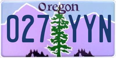 OR license plate 027YYN