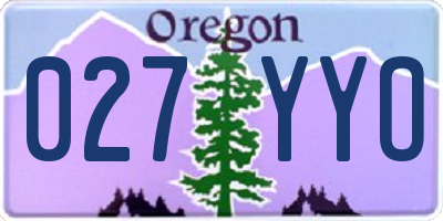 OR license plate 027YYO