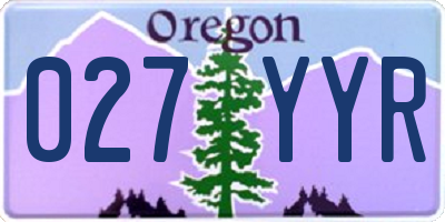 OR license plate 027YYR