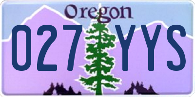OR license plate 027YYS