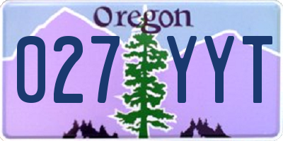 OR license plate 027YYT