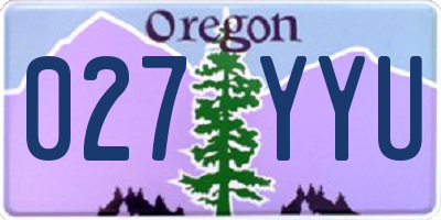 OR license plate 027YYU
