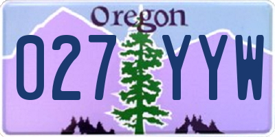 OR license plate 027YYW