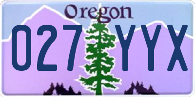 OR license plate 027YYX