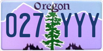 OR license plate 027YYY