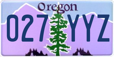 OR license plate 027YYZ