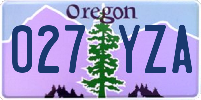 OR license plate 027YZA
