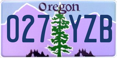 OR license plate 027YZB