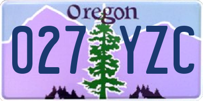 OR license plate 027YZC