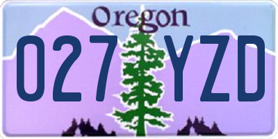 OR license plate 027YZD