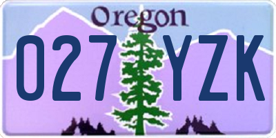 OR license plate 027YZK