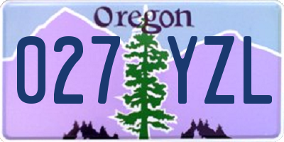 OR license plate 027YZL