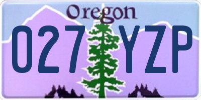 OR license plate 027YZP