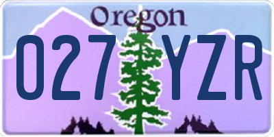 OR license plate 027YZR