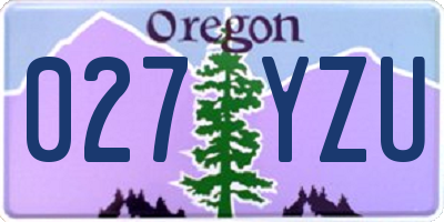 OR license plate 027YZU