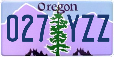 OR license plate 027YZZ
