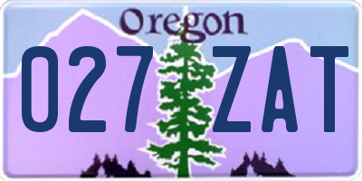 OR license plate 027ZAT