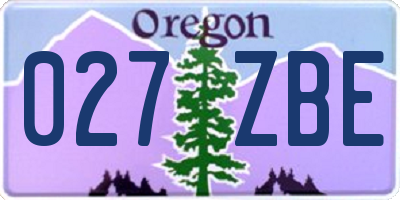 OR license plate 027ZBE