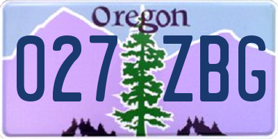 OR license plate 027ZBG