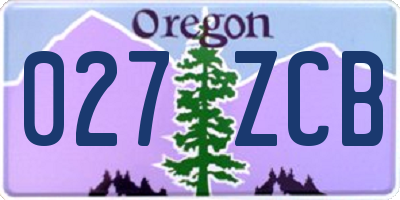 OR license plate 027ZCB