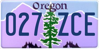 OR license plate 027ZCE
