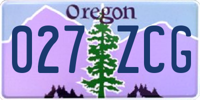 OR license plate 027ZCG