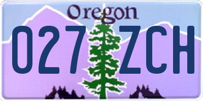 OR license plate 027ZCH