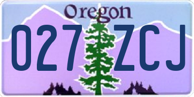 OR license plate 027ZCJ
