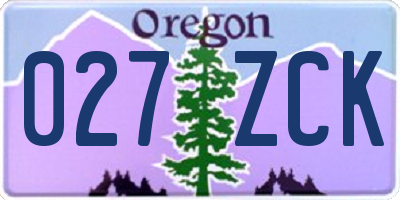 OR license plate 027ZCK