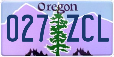 OR license plate 027ZCL