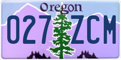 OR license plate 027ZCM