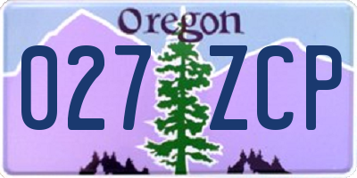OR license plate 027ZCP