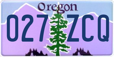 OR license plate 027ZCQ