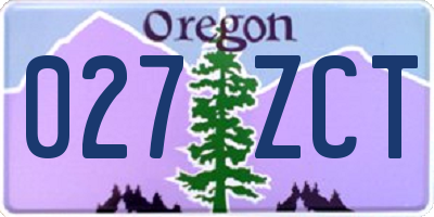 OR license plate 027ZCT