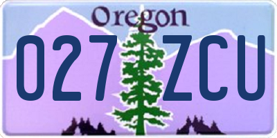 OR license plate 027ZCU