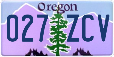OR license plate 027ZCV