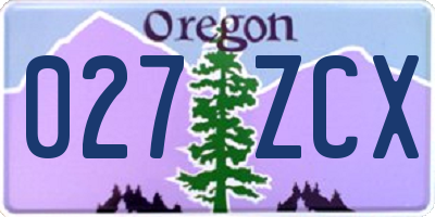 OR license plate 027ZCX
