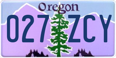 OR license plate 027ZCY