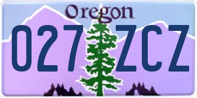 OR license plate 027ZCZ