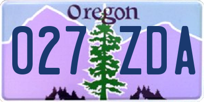OR license plate 027ZDA