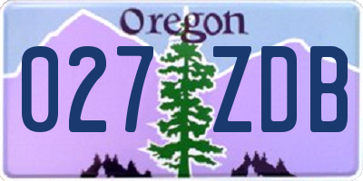 OR license plate 027ZDB
