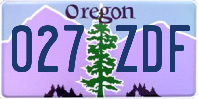 OR license plate 027ZDF