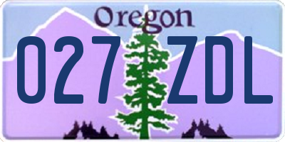 OR license plate 027ZDL