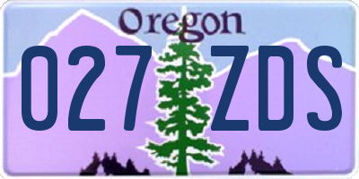 OR license plate 027ZDS