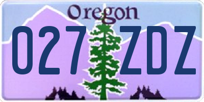 OR license plate 027ZDZ