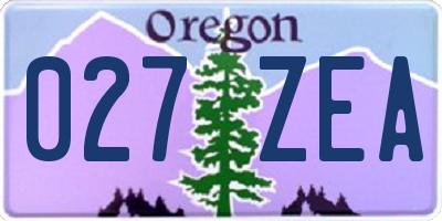 OR license plate 027ZEA