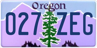 OR license plate 027ZEG