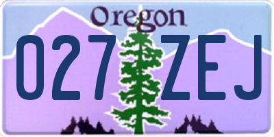 OR license plate 027ZEJ