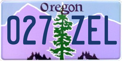 OR license plate 027ZEL